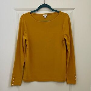 J. Crew Mustard Long Sleeve Blouse